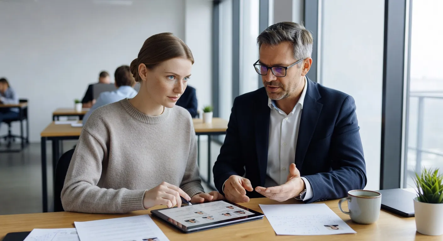 Selection des profils par une conseillere matrimoniale avec un client