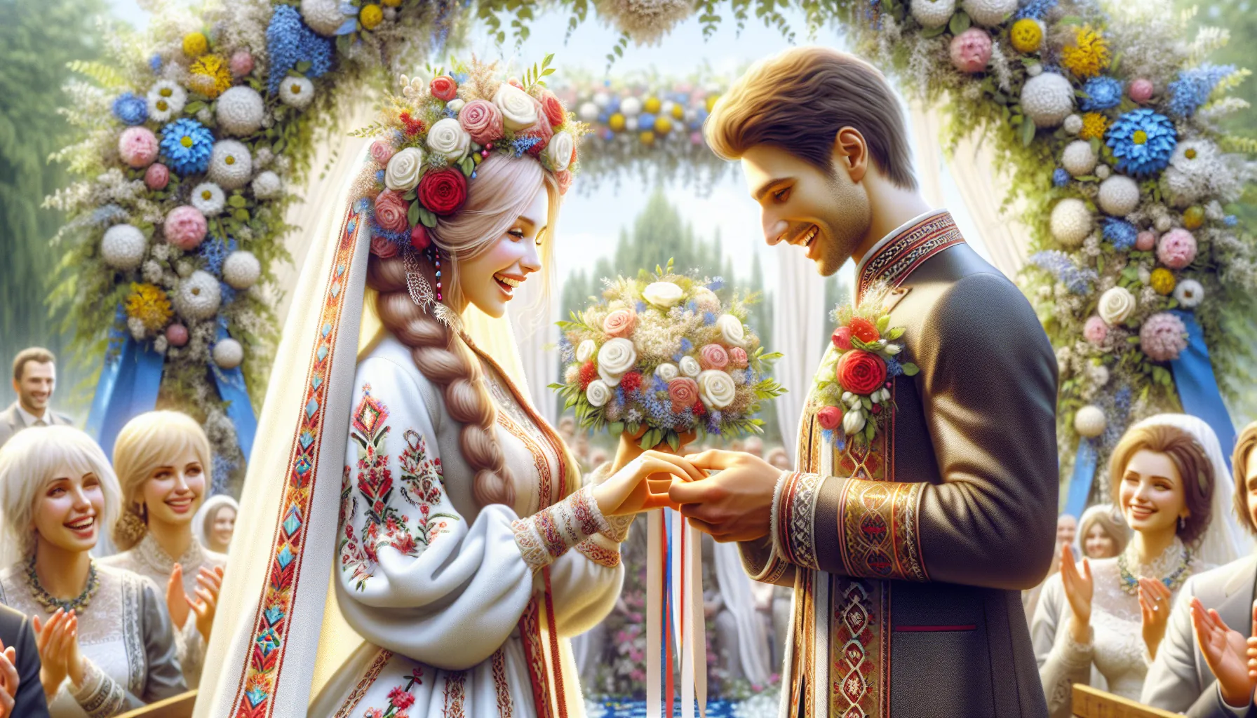 Mariage heureux entre un homme francais et une femme russe - ceremonie de mariage international